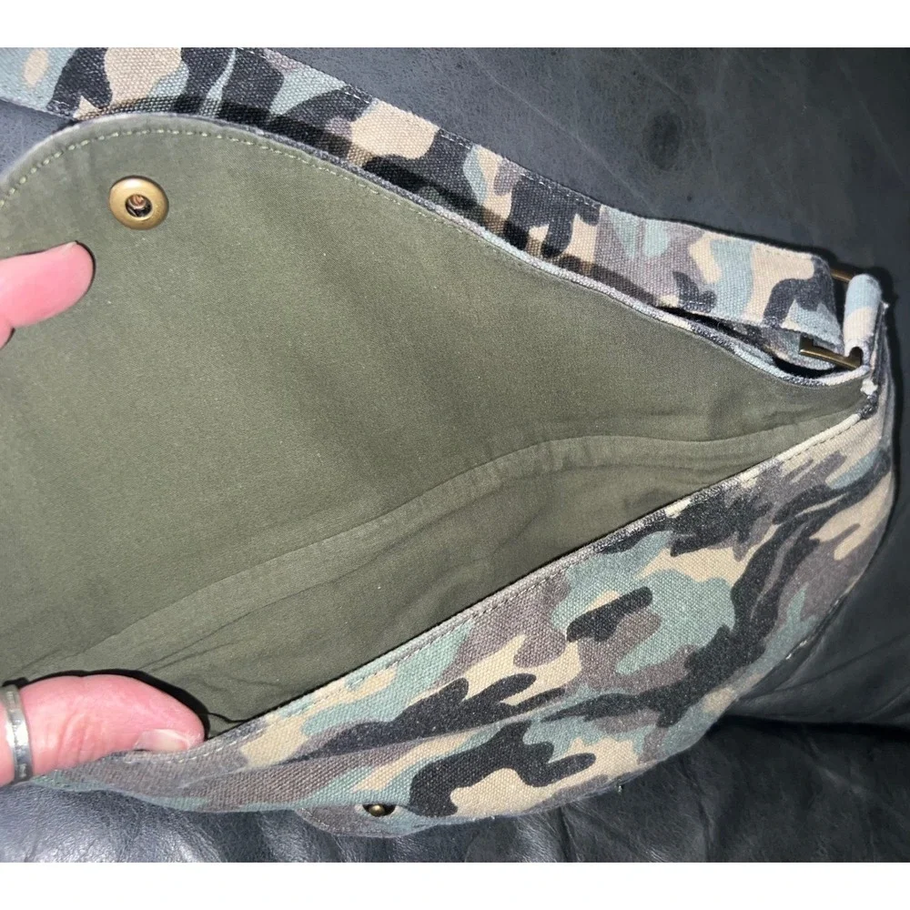 Sash‎ Bag Camouflage Canvas Crossbody Sling Bag Adjustable Strap Multi Pocket